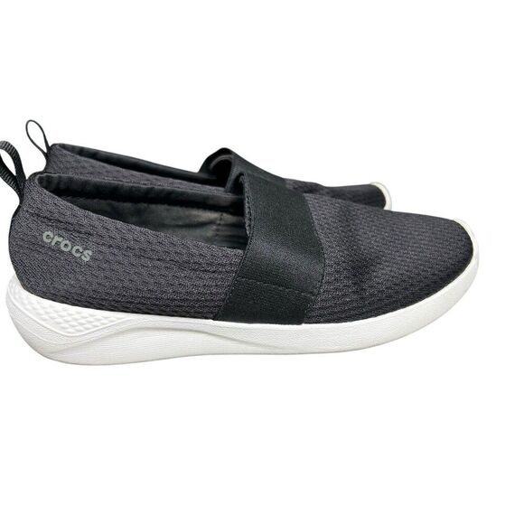 CROCS Lite Ride Black Slip-on Stretch Breathable Walking Shoe Women's Size 8 - Picture 1 of 10